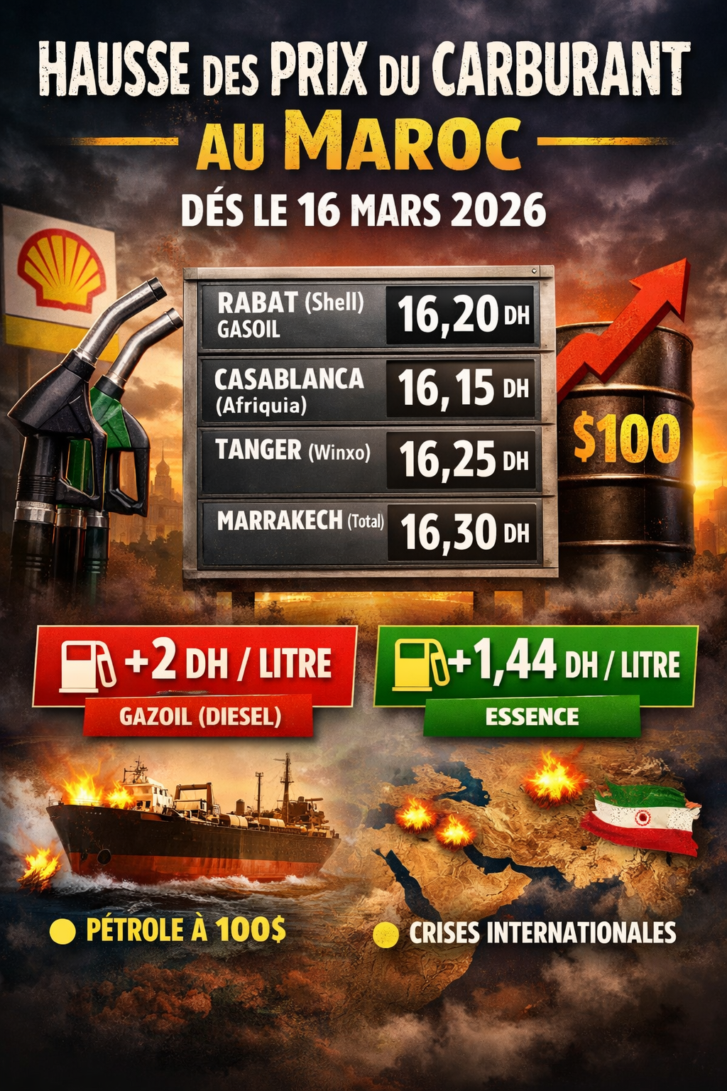 ثمن الديزل والبنزين في المغرب وأسعار المدن بالتفصيل : اليوم 30 مارس 2026