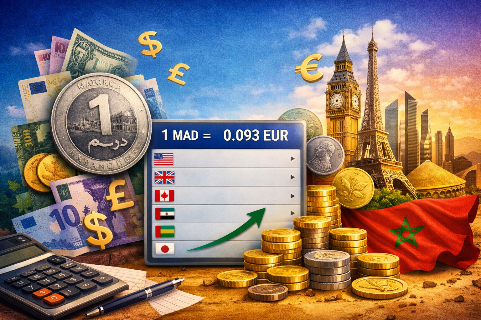 Taux de change du dirham face aux grandes devises